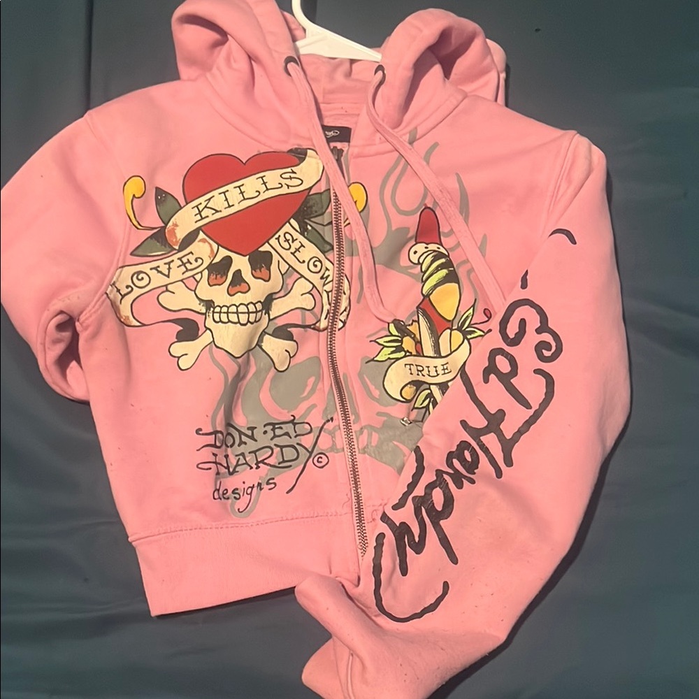 Ed Hardy Kids Pink Graphic Hoodie